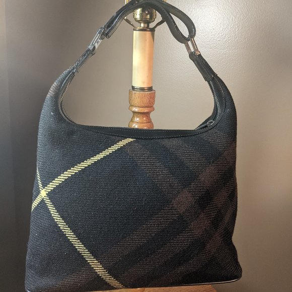 Auth Burberry Wool Hobo bag (would trade for a pink & beige straps Burberry bag) - Picture 1 of 15